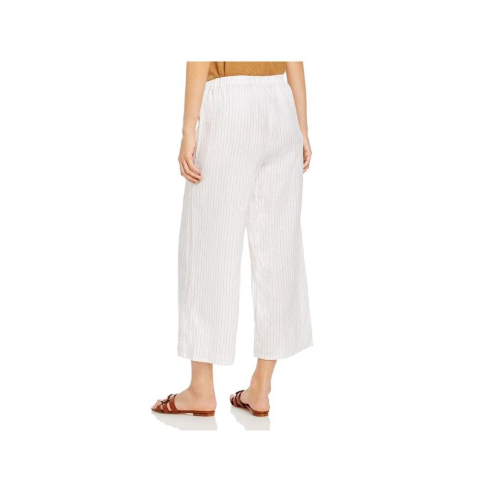 EILEEN FISHER Womens White Pocketed Elastic Waist Pull On Cropped Pants XS - Picture 2 of 2